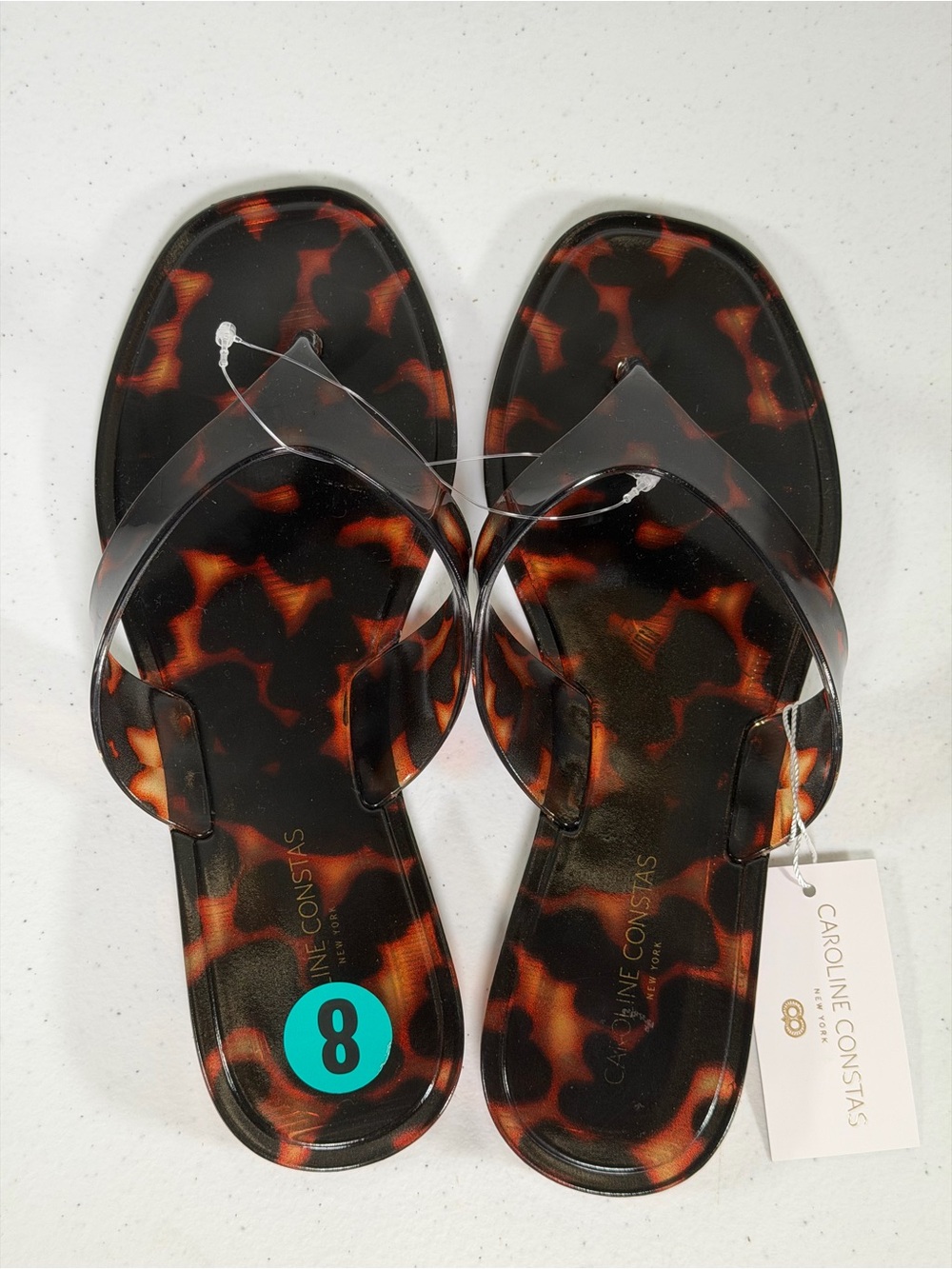 Caroline Constas New York Tortoise Jelly Flip Flop Sandals
